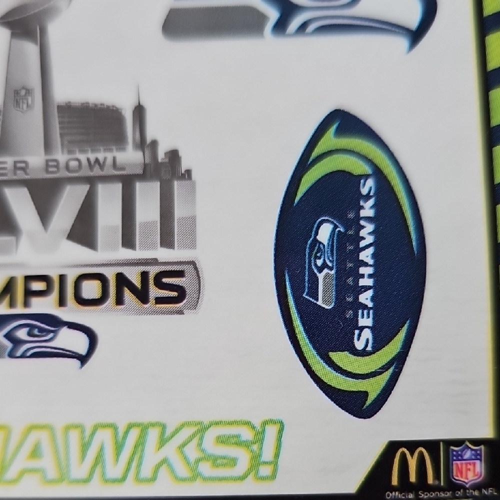 NFL Seattle Seahawks Superbowl Champs 10 Waterless Tatoos X5 Cards - Picture 5 of 10